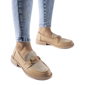Mocassini beige con fibbia Gennaro