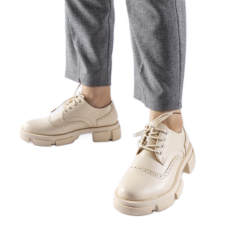 Scarpe Piazzetta stringate beige