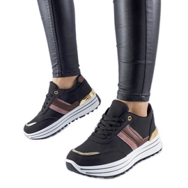 Sneakers Provinciale nere con plateau nero