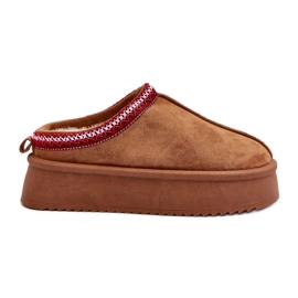 Pantofole Sylva Marrone Con Suola Spessa Realizzata In Eco Pelle Scamosciata