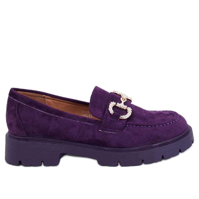 Karins Mocassini in camoscio viola con fibbia