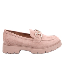 Mocassini Karins con fibbia in camoscio color kaki beige