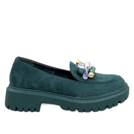 Mocassini platform con cristalli Dollin Green verde