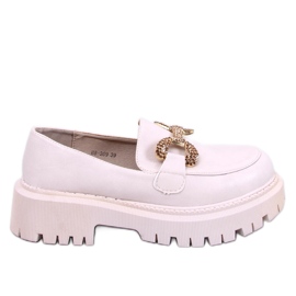 Mocassini Buess Beige in pieno fiore con plateau