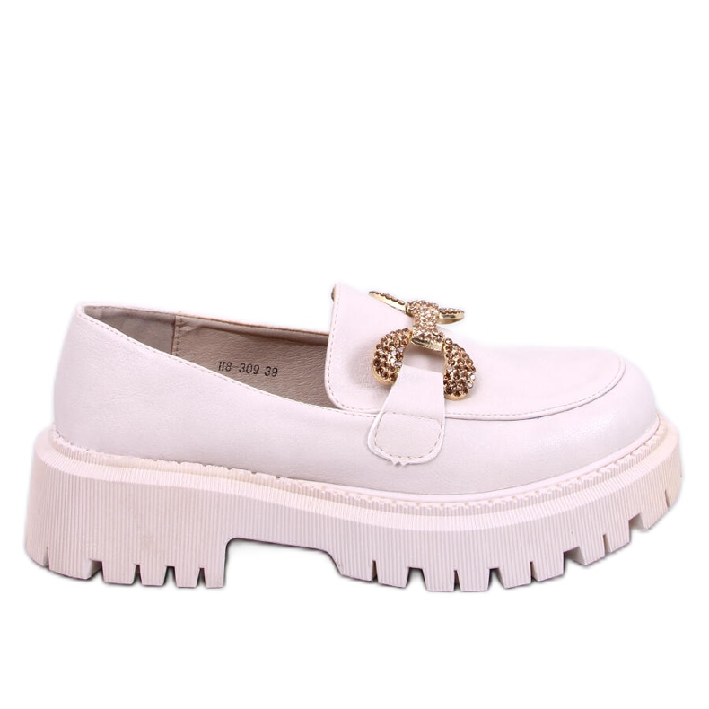 Mocassini Buess Beige in pieno fiore con plateau