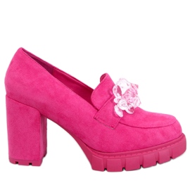 Mocassini Nadine Stivaletti con tacco fucsia rosa