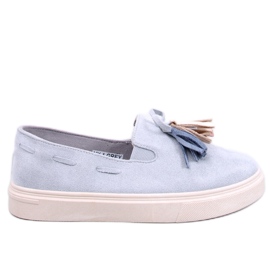 Mocassini con nappine Krauss grigi blu