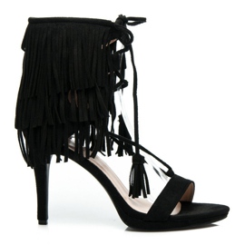 Randbe Sandali boho stringati nero