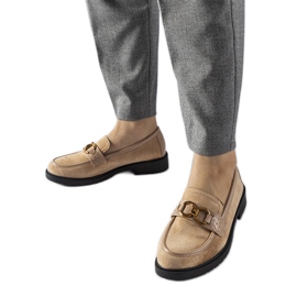 Mocassini beige con fibbia Seggiano