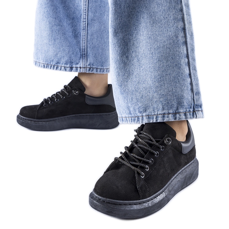 Sneakers nere con plateau Cipriano nero