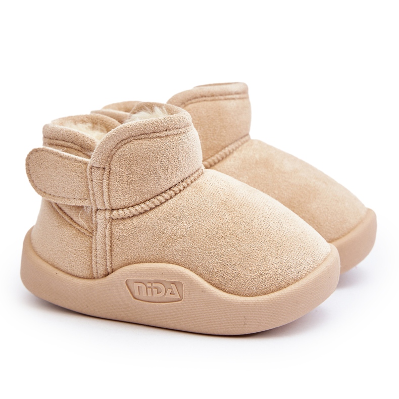 Doposci da bambino beige foderati di pelliccia, Benigna