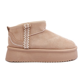 Stivali da neve con plateau e motivo Udra beige