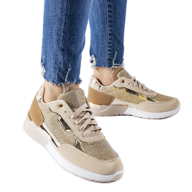 Sneakers beige glitterate di Roganzuolo