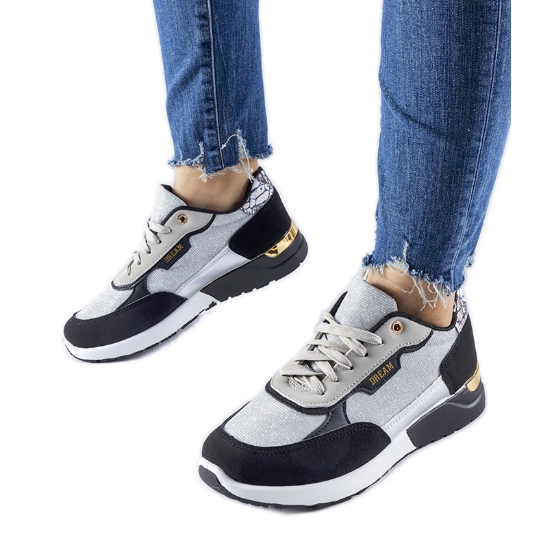 Sneakers glitter nere e argento di Roganzuolo nero