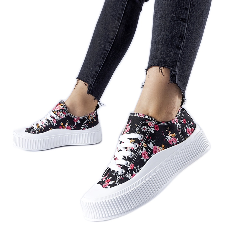 Sneakers floreali Cesano nere nero
