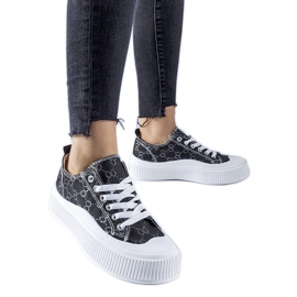 Sneakers nere decorate con il monogramma Cavi nero