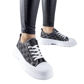 Sneakers nere decorate con il monogramma Antonella nero