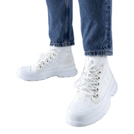 Sneakers alte bianche in tessuto di Casalma bianca