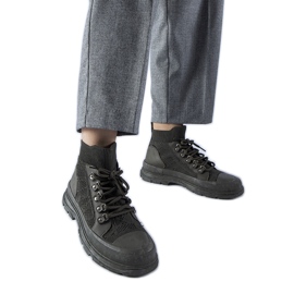 Sneakers alte in tessuto verde di Casalma