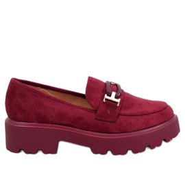 Mocassini da donna in camoscio marrone rossiccio Ralfes rosso
