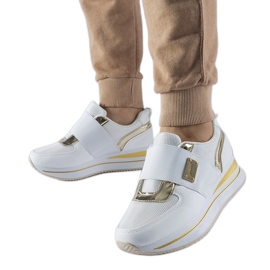 Sneakers slip-on bianche con plateau Sages bianco