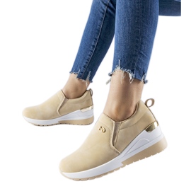 Sneaker slip-on con zeppa Vitale beige