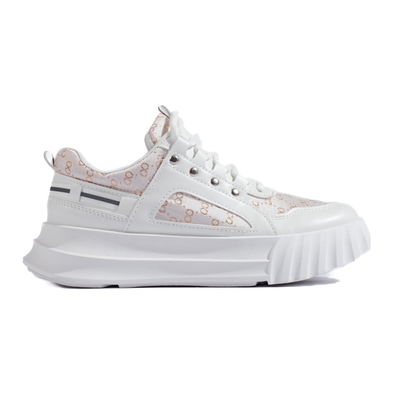Scarpe sportive da donna bianche con suola spessa bianca