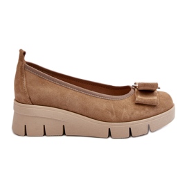 Lewski Shoes Ballerine in pelle su plateau con decorazione, Beige Lewski 3384