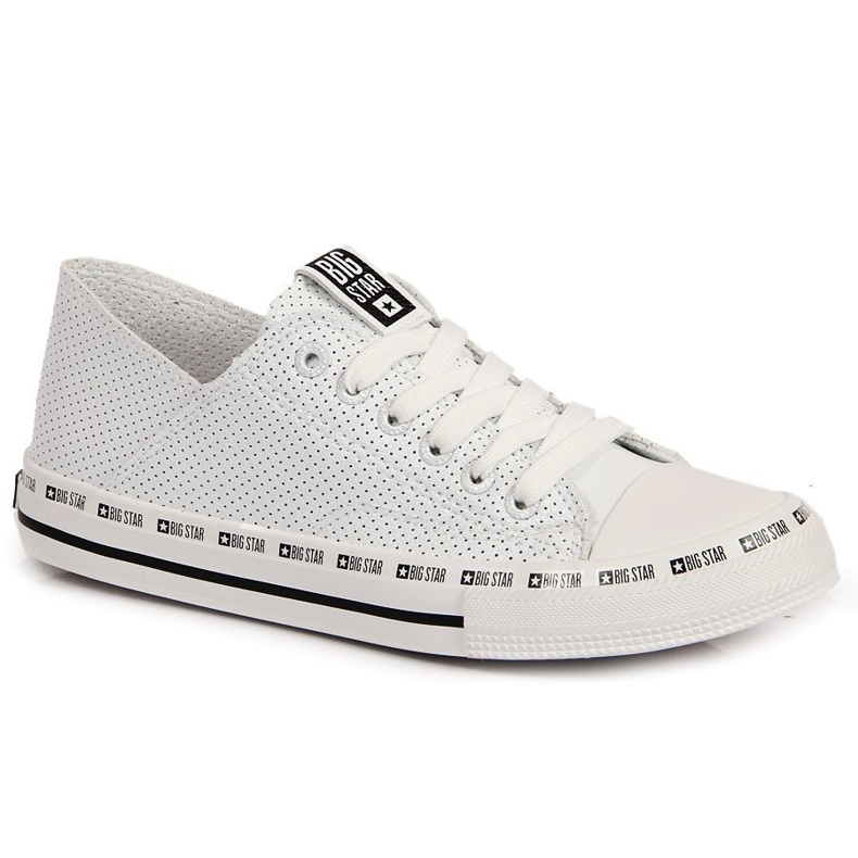 Sneakers basse in eco pelle traforata, Big Star bianche FF274024 bianca