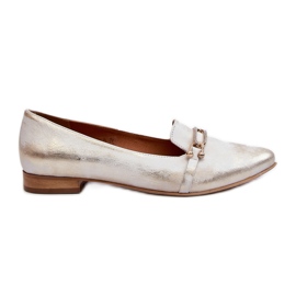 Zazoo 2885 Ballerine in pelle con decoro oro e bianco d'oro