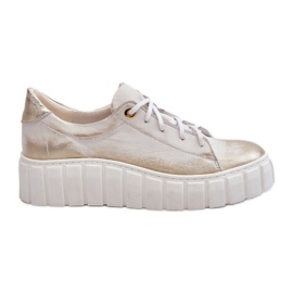Zazoo 2919 Scarpe da Donna in Pelle con Suola Spessa, Oro d'oro