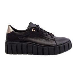 Zazoo 2919 Scarpe da Donna in Pelle con Suola Spessa, Colore Nero