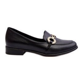 Mocassini da donna in pelle con decorazione Zazoo 2880, colore nero