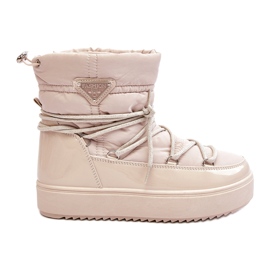 Seastar Stivali da neve con plateau e allacciatura da donna, Beige
