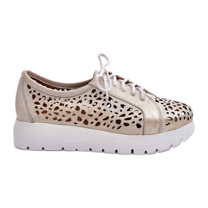 Zazoo 2821 Scarpe da donna in pelle, Oro traforato d'oro