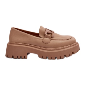 Mocassini Grossi da Donna Con Catena Beige Dataia