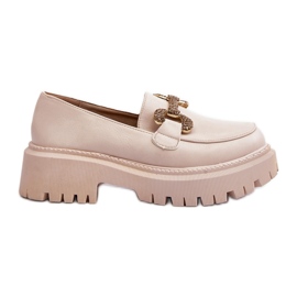 Mocassini Da Donna Con Decoro, Gargi Beige Chiaro
