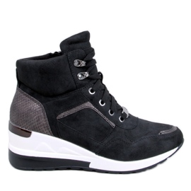 Esterno Sneakers con zeppa nere nero