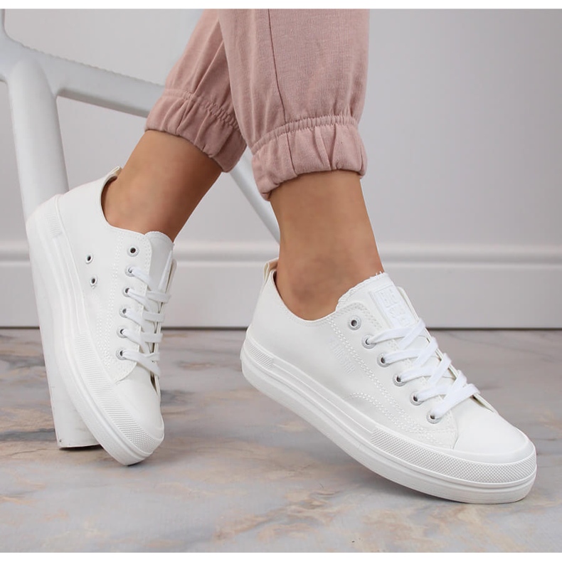 Sneakers bianche da donna con plateau Big Star LL274968 bianca