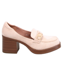Mocassini con tacco Corinai Beige