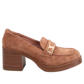 Mocassini con tacco Corinai marroni beige