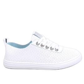Sneakers traforate da donna Pluss All White bianca