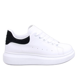 Sneakers Parkss BIANCO/NERO con plateau e strass