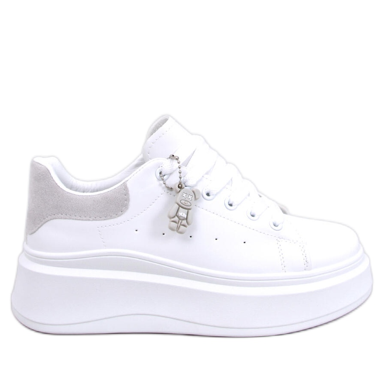 Sneakers con zeppa Liezel Grey con pendente bianca