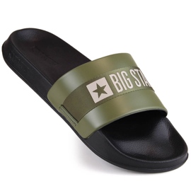 Infradito da uomo in pelle ecologica kaki Big Star LL174458 verde