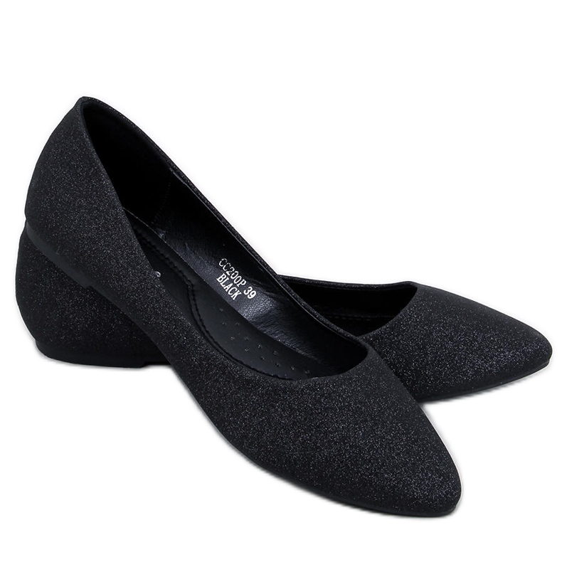Ballerine Chiesa nere con glitter nero