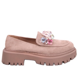 Stefani Mocassini con plateau color kaki beige
