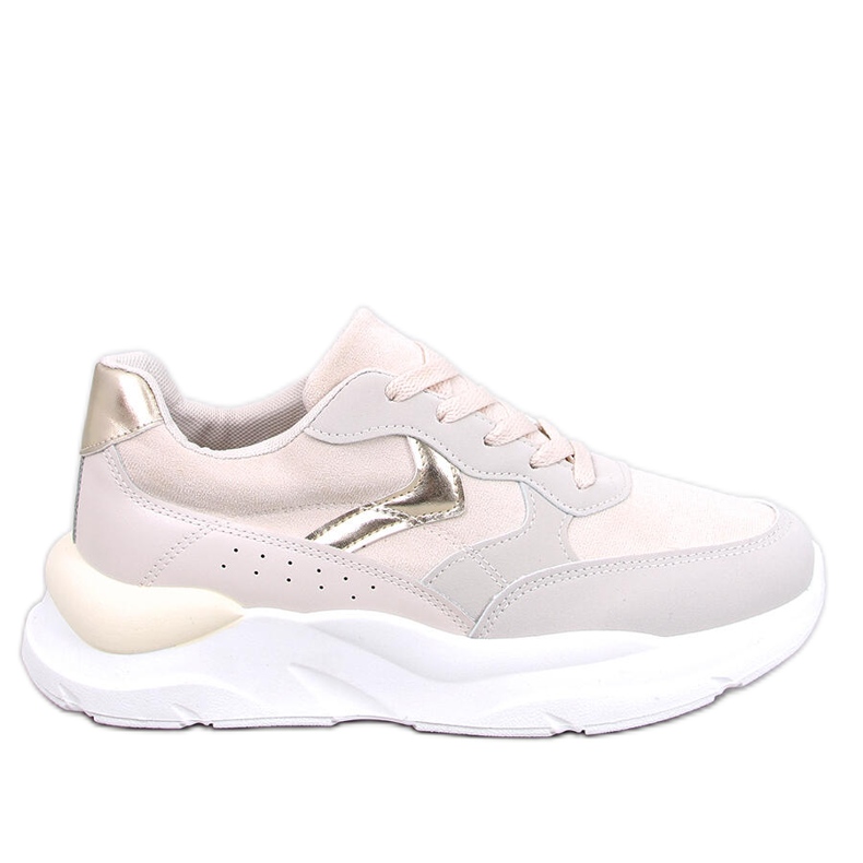 Scarpe da ginnastica con zeppa Clervie Beige