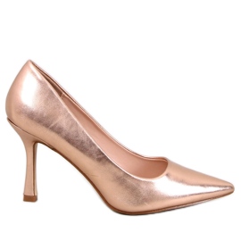 Tacchi a spillo da donna a grana Aurora Champagne rosa
