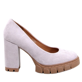 Décolleté con tacco alto e plateau Angela Grey grigio